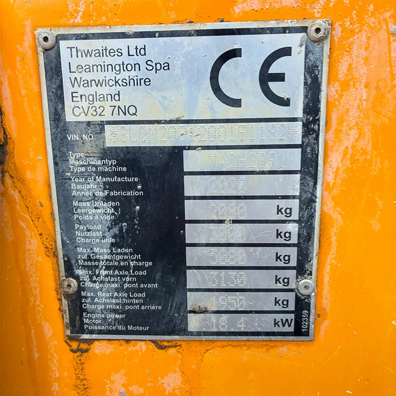 3T Dumper Thwaites MACH2081 2020